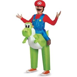 Super Mario Bros. Mario Riding Yoshi Inflatable Costume- Read Description (M7-8